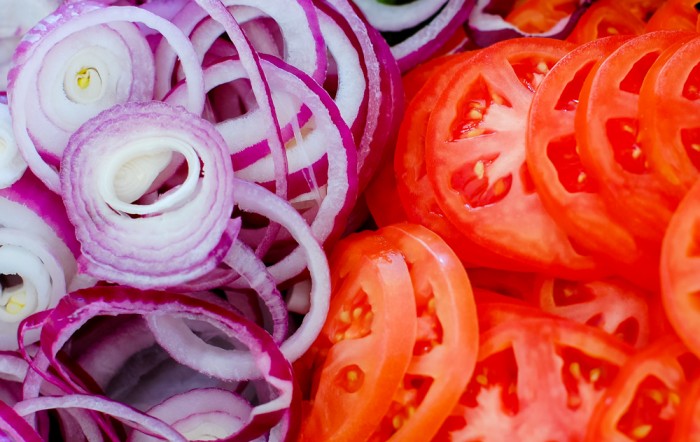 special event catering onions and tomatoes