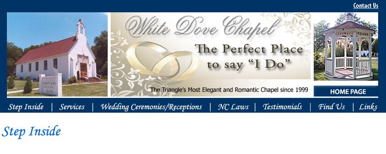 White Dove Wedding Chapel in Wendell is a romantic setting for your wedding.