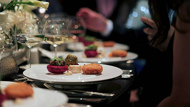 Close up shot of a plated dinner